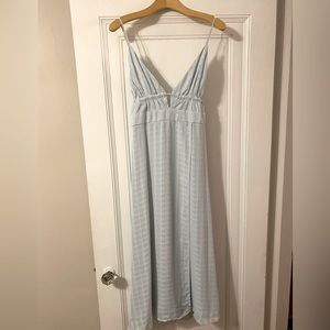 Light plaid, adjustable tie midi dress form Lulu’s